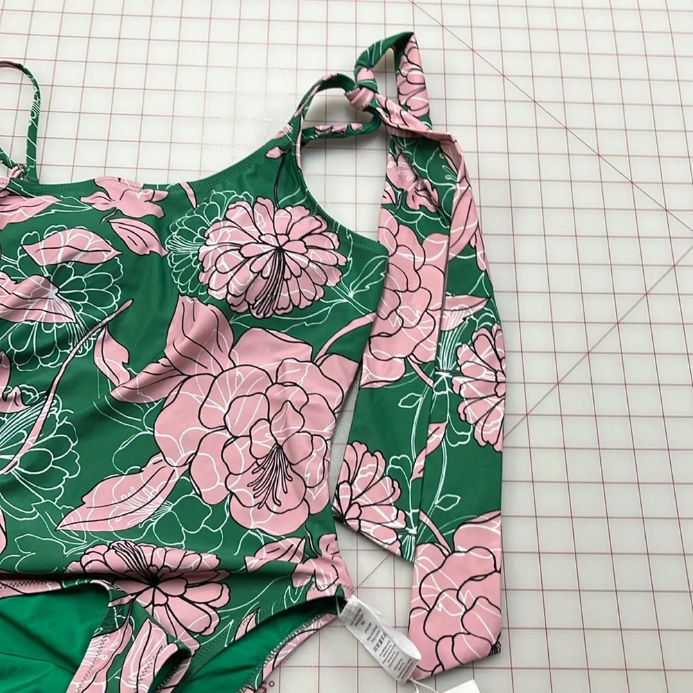 MILLY NWT Cabana Pink Nenuphar 1 Shoulder Water Lily One Piece Swimsuit Beach S - Picture 10 of 16